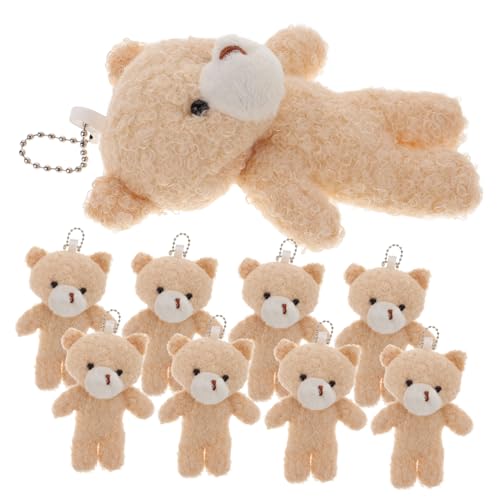 TOYANDONA 10 Stück Bärenanhänger Süße Schlüsselanhänger Für Rucksäcke Mini Plüschtiere Mini Bären Bären Partygeschenke Kleiner Bär Stofftier Schlüsselanhänger Kleiner Bär Beiges von TOYANDONA