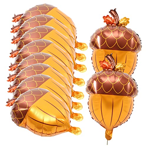 TOYANDONA 10 Stück Ballon aus Aluminiumfolie Eichel Ballons Party Zahlenballons füllen große luftballons große ballons weihnachtsdeko Herbstluftballons Thanksgiving-Szenen-Layout-Dekore von TOYANDONA