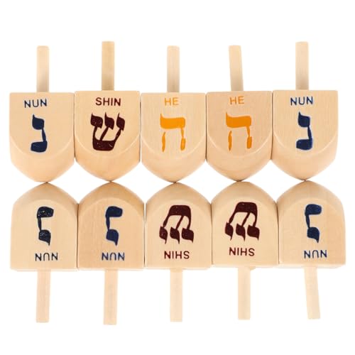 TOYANDONA 10 Stück Chanukka-Holz-Dreidel Zum Basteln Festival-Dreidel-Spielzeug -Spielzeug Kleines Holz-Dreidel-Spielzeug Tragbarer Reise-Dreidel Für Chanukka-Partyzubehör Und TOYANDONA 10 Stück Chanukka-Holz-Dreidel Zum Basteln Festival-Dreidel-Spielzeug -Spielzeug Kleines Holz-Dreidel-Spielzeug Tragbarer Reise-Dreidel Für Chanukka-Partyzubehör Und von TOYANDONA