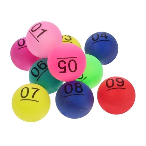 TOYANDONA 10 Stück Farbe Zahlenball Orangefarbene Pongbälle Spiele Kaugummiautomatenkapseln Tombola Party Spielkugeln Zahlenkugeln mit Buchstaben Lotteriekugeln Bälle für die Heimparty pp von TOYANDONA
