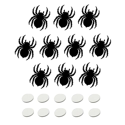 TOYANDONA 10 Stück Filz Spinnen Patch Dekorationen Nagelaufkleber Halloween Spinnen Aufkleber Dekorative Lustige Aufkleber Fensteraufkleber Schaufensteraufkleber Halloween von TOYANDONA