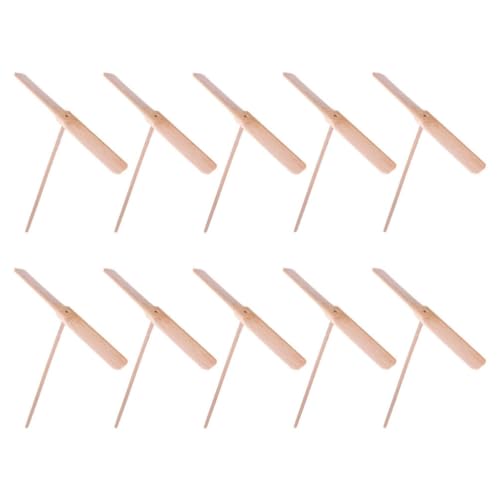 TOYANDONA 10 Stück Fliegende Libelle Spielzeug Aus Holz Handhubschrauber Spielzeug Aus Bambus Libelle Handreibe Propeller Requisiten Handspinner Flugscheibenwerfer Outdoor-Spielzeug Für von TOYANDONA