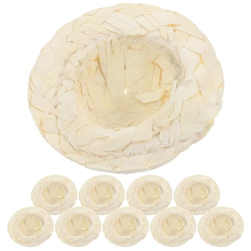 TOYANDONA 10 Stück Gewebte Mini-hüte Zum Basteln, Mini-hüte, Puppenhaus-strohhüte, Miniatur-strohpuppen-hüte TOYANDONA 10 Stück Gewebte Mini-hüte Zum Basteln, Mini-hüte, Puppenhaus-strohhüte, Miniatur-strohpuppen-hüte von TOYANDONA