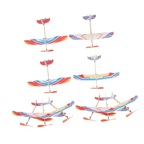 TOYANDONA 10 Stück Gummiband Modellflugzeuge Handgemachte Gleiter für Outdoor für Kindergeburtstage und Kreative Aktivitäten Fördert die Eltern Junge Mädchen Beziehung Geschicklichkeit von TOYANDONA