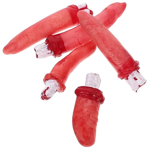 TOYANDONA 10 Stück Halloween Gruselige Fake Finger Dekoration Realistische Blutige Finger Requisiten für Geisterhaus Halloween Party und Gruselige von TOYANDONA