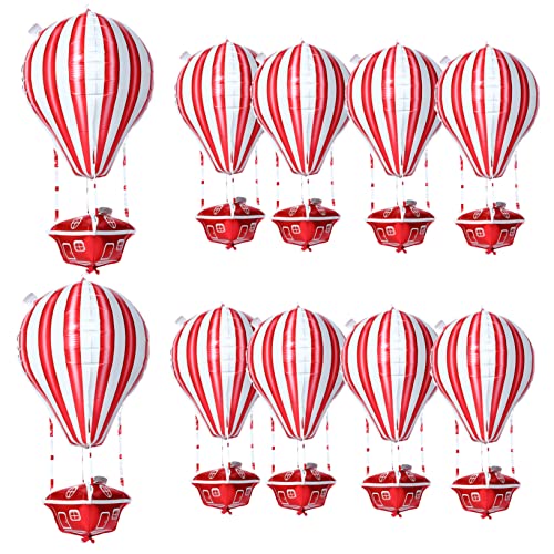 TOYANDONA 10 Stück Heißluftballon Dekoration party kinderparty wasserballons Gänseblümchen Dekorationen Luftballons für Geburtstagsfeiern Geburtstagsfeierdekoration Aluminiumfolie rot von TOYANDONA