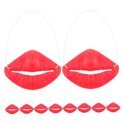 TOYANDONA 10stücke Halloween Lippenrequisiten Lustige Große Rote Lippen Für Cosplay Und Scherze Für Halloween-Partys Und von TOYANDONA