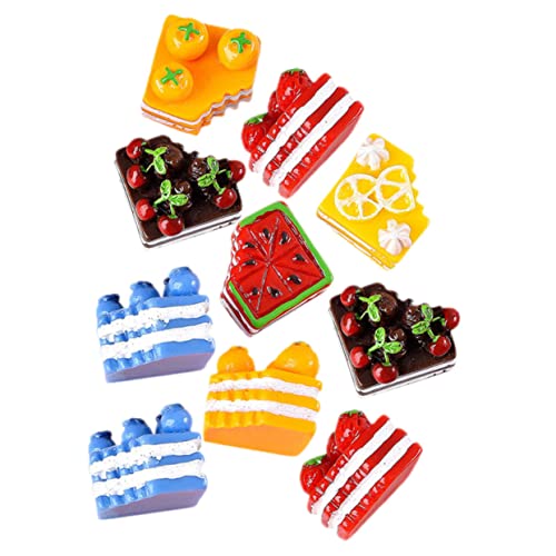 TOYANDONA 10 Stück Kuchenharzzubehör Kuchenfondant Mini-Essen Fondant Für Kuchen Miniaturen Dekorative Minitorte Kreatives Vorgetäuschtes Harz-Fake-Food-Ornament Plastik von TOYANDONA
