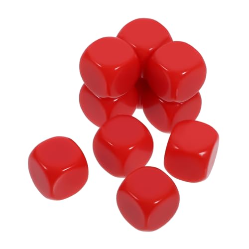 TOYANDONA 10 Stück Lehrmittel zur Würfelherstellung unfertige Würfel Flauschige Würfel Würfelzähler Würfel Zubehör bastelmaterial Acryl Zubehör Leere Würfel Bastelwürfel selber Machen rot von TOYANDONA