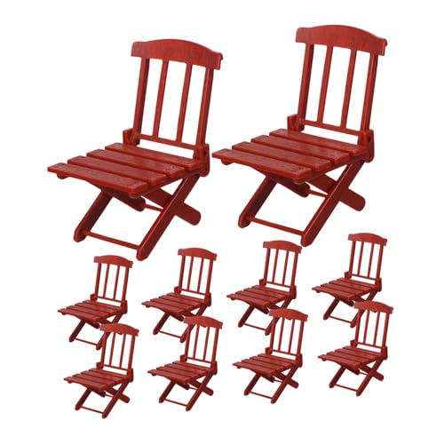 TOYANDONA 10 Stück Maßstab Faltbare Puppenhausmöbel Realistische Mini Gartenstühle Leicht Tragbar für DIY Feengarten und Puppendekoration von TOYANDONA