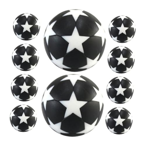 TOYANDONA 10 Stück Mini Fußbälle Schwarz und Weiß Tischfußball Zubehör mit Dekorativem Sternmuster für Spannende Spiele und Wettbewerbe von TOYANDONA