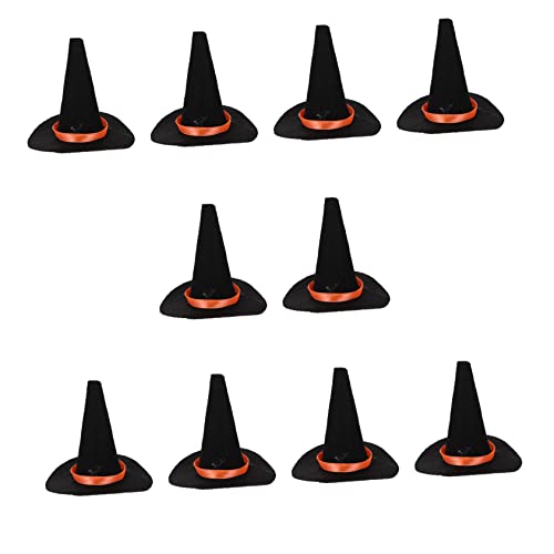 TOYANDONA 10 Stück Mini Hexenhüte für Halloween Lustige Weinflasche Kappen Filz Party Deko für Halloween Feiern Kreative Flaschenverschlüsse Schwarz von TOYANDONA