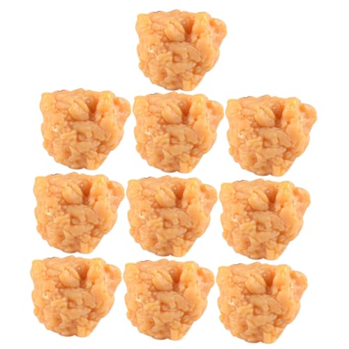 TOYANDONA 10 Stück Simulierte Lebensmittel Chicken Nuggets Lebensmittelspielzeug Chicken Fried Chicken Prop Food Fried Chicken Prop Chicken Nuggets Spiellebensmittel Chicken Nuggets Foto von TOYANDONA