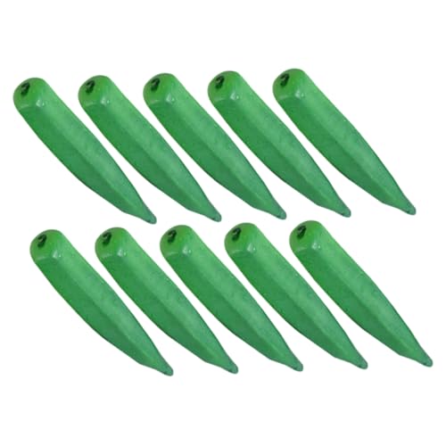 TOYANDONA 10 Stück Simulierte Okra Gemüse Gefälschte Pflanze Gefälschte Okra-Modelle Drinnen Künstlich Gefälschte Schäume Okra Pflanzliche Requisiten Realistisches Okra-Modell Schaum Green von TOYANDONA