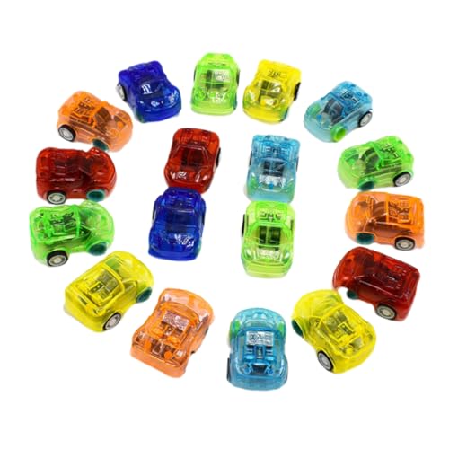 TOYANDONA 10 Stück Teiliges Bunte Transparente Rückzugsspielzeug Autos aus Strapazierfähigem Kunststoff Mini Party Fahrzeuge für Lehrreiche Farberkennung Langlebige Zufällige Farbe von TOYANDONA