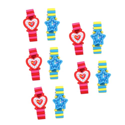 TOYANDONA 10 Stück Teiliges Holzspielzeug Armbanduhr mit Buntem Design Umweltfreundlich Leicht Pädagogisch für Kreatives und Eltern Junge Mädchen Interaktion TOYANDONA 10 Stück Teiliges Holzspielzeug Armbanduhr mit Buntem Design Umweltfreundlich Leicht Pädagogisch für Kreatives und Eltern Junge Mädchen Interaktion von TOYANDONA