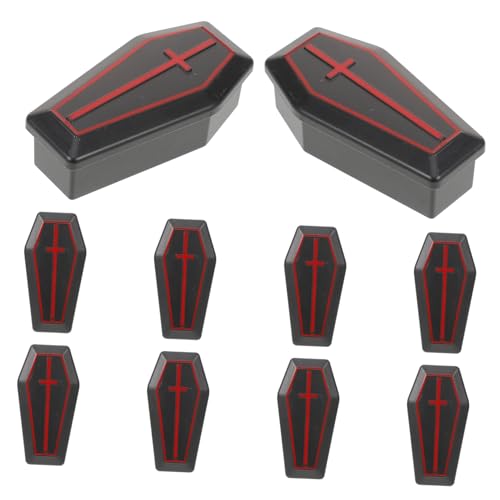 TOYANDONA 10 Stück Teiliges Kleine Sargboxen Halloween Deko aus Kunststoff Realistische Miniatur Coffin Boxes für Party Favor und Gruselige Tischdekoration TOYANDONA 10 Stück Teiliges Kleine Sargboxen Halloween Deko aus Kunststoff Realistische Miniatur Coffin Boxes für Party Favor und Gruselige Tischdekoration von TOYANDONA