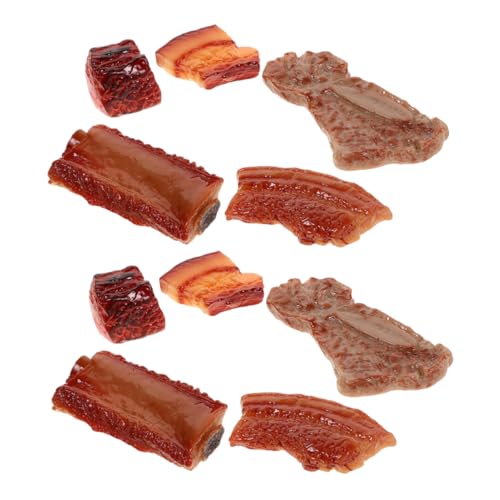 TOYANDONA 10 Stück Realistische Künstliche Schweinerippchen Dekoratives Spielzeug für Küche Restaurant und Party Lebensmittelechtes Material für Fotorequisiten und Displays von TOYANDONA
