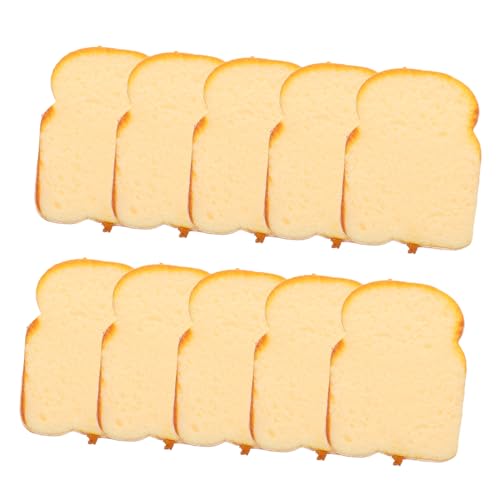 TOYANDONA 10 Stück Teiliges Künstliches Toastbrot Modell aus Resin Realistisches Brotscheiben für Küchen und Partydekoration Lebensnahes Fake Bread Prop Detailreich Verarbeitet für DIY von TOYANDONA