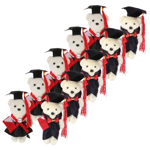 TOYANDONA 10 Stück Teiliges Mini Abschlussbär Stehende DIY Dekoration Süße Graduation Bear Puppen für Abschlusssträuße Kreatives für Familie und Freunde von TOYANDONA