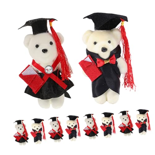 TOYANDONA 10 Stück Teiliges Mini Abschlussbären Niedliche Kleine Doktorbären für DIY Blumengestecke Leichte Praktische Abschlussdekoration als Abschiedsgeschenk für Bachelor und Bestandene von TOYANDONA