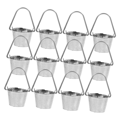 TOYANDONA 10 Stück Teiliges Mini Metall Eimer mit Griff Wetterfeste Miniatur Dollhouse Garten Eimer Kleine Dekorative Metallpötte für Mikro Landschaftsdekoration und DIY Miniatur Zubehör von TOYANDONA