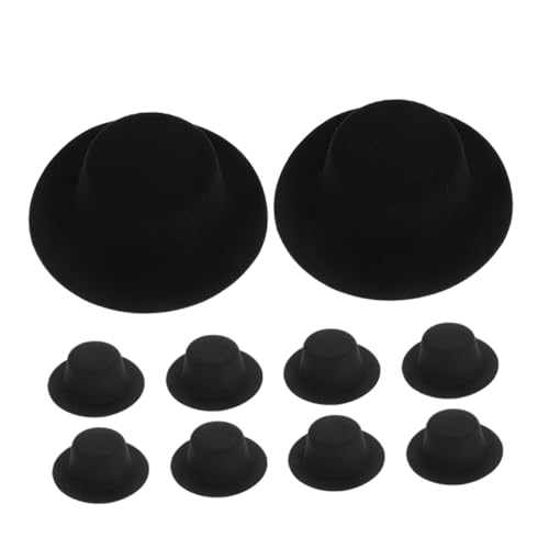 TOYANDONA 10 Stück Teiliges Miniatur Derby Schwarze Kleine Formelle Hüte für DIY Puppen Kreative Bastelprojekte Haustierhüte Partydekorationen Vielseitig Gestaltbar von TOYANDONA