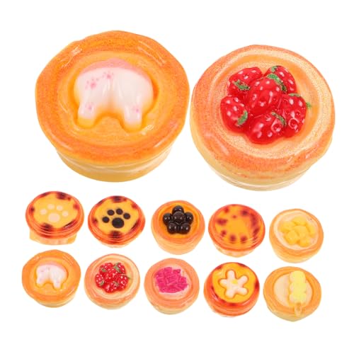 TOYANDONA 10 Stück Teiliges Miniatur Eierkuchen Realistische Resin Dessertmodelle Kompakte Puppenhaus Küchenzubehör Spielerisches Food für DIY und Fantasievolles Puppenhaus Spiel von TOYANDONA