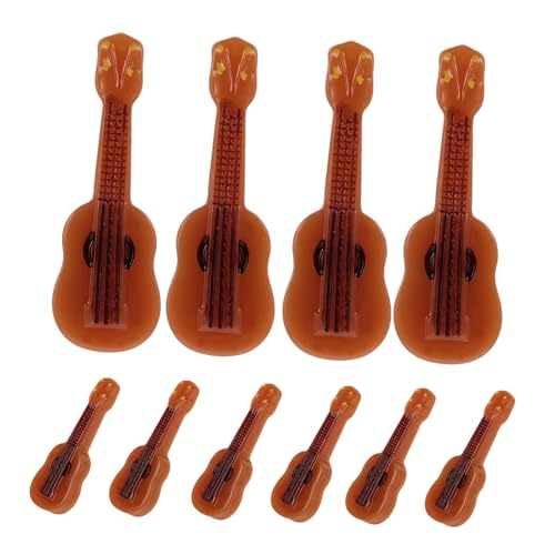 TOYANDONA 10 Stück Teiliges Miniatur Gitarren Modell aus Resin Realistische Mini Gitarren Puppenhaus Dekoration Detailreiche Miniatur Musikinstrumente für DIY Sammlungen und Wohnaccessoires von TOYANDONA