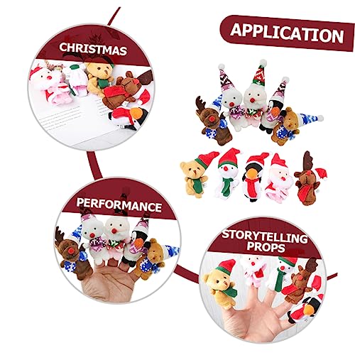 TOYANDONA 10 Stück Teiliges Niedliche Fingerpuppen aus Stoff Weihnachts Fingerfiguren für Storytelling für Familien Bastel und Urlaubsspielzeug Pädagogisch für Kleinkinder von TOYANDONA