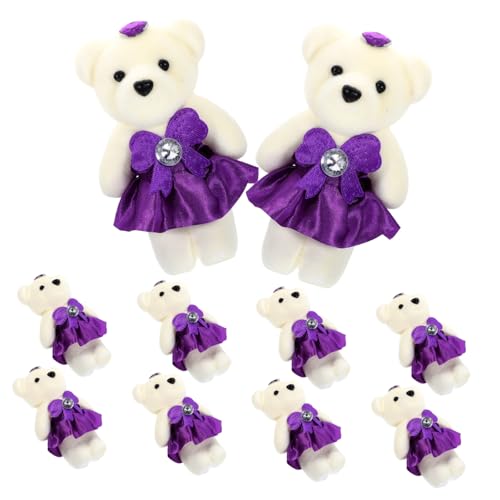 TOYANDONA 10 Stück Teiliges Plüschbären Kuscheltier Weiche Langlebige Stoffbären für Hochzeitsdekoration Straußverzierung Wohnzimmer und Schlafzimmer Deko Angenehme Detailreiche Verarbeitung von TOYANDONA