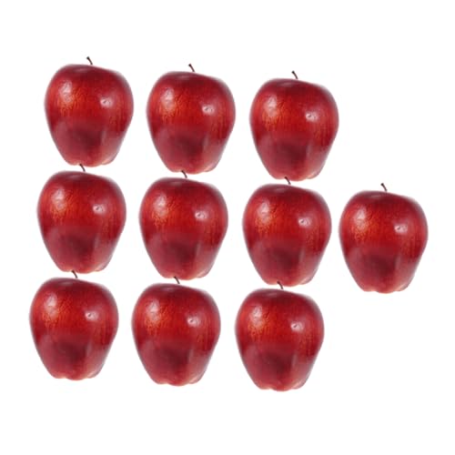 TOYANDONA 10 Stück Teiliges Realistische Rote Fake Äpfel aus Detailgetreue Simulation Delicious Vielseitige Deko für Küche Fotorequisiten und Heimdekoration von TOYANDONA