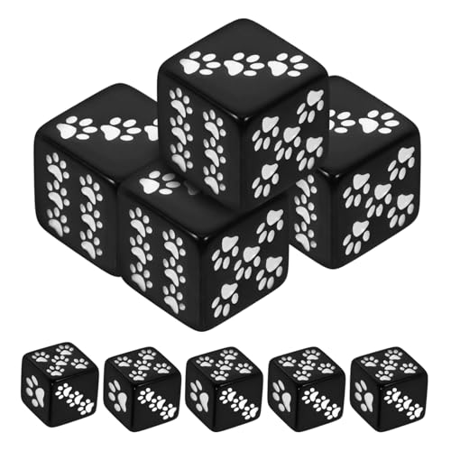 TOYANDONA 10 Stück Teiliges Resin Würfelset mit Cartoon Bärentatzenmuster Glatte Oberfläche Leicht und Kompakt für Brettspiele Partys Indoor Outdoor Spiele Vielseitiges Würfelspiel Zubehör von TOYANDONA