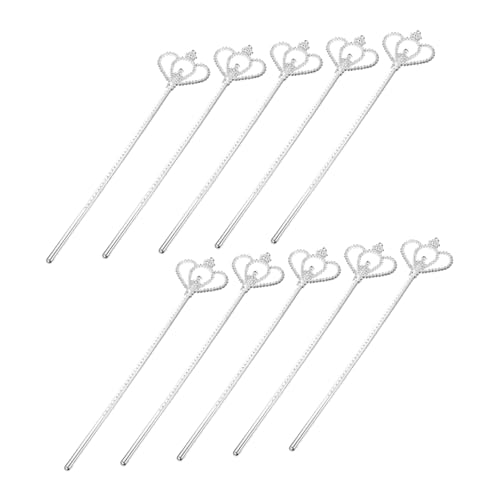 TOYANDONA 10 Stück Teiliges Silberne Glitzernde Feenstäbe Leichte und Sichere Prinzessin Stäbe für Partyzubehör und für Kleine Mädchen von TOYANDONA