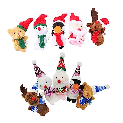 TOYANDONA 10 Stück Teiliges Weihnachts Fingerpuppen aus Bunte Story Puppets für Eltern Dekorative Weihnachtsfiguren für Familienzeit und Frühe Lernförderung Sichere Handpuppen Spielzeuge von TOYANDONA
