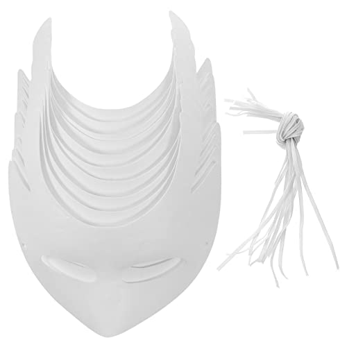 TOYANDONA 10 Stück Teiliges Weiße Papiermasken zum Bemalen DIY Blanko Handgemalte Masken für Kindergeburtstag Halloween Party und Kreative Bastelprojekte von TOYANDONA