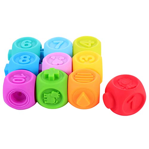 TOYANDONA 10 Stück Weiche Gummibausteine Kinderspielzeug Für Für Die Intellektuelle Entwicklung Bildungsbausteine für Babyhandspielzeug TOYANDONA 10 Stück Weiche Gummibausteine Kinderspielzeug Für Für Die Intellektuelle Entwicklung Bildungsbausteine für Babyhandspielzeug von TOYANDONA