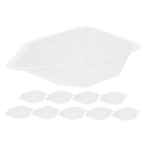 TOYANDONA 10 Stück Wiegeschale messwerkzeuge Wiegeboote aus Kunststoff Wägeschiffchen für Pulver Waagschale für Pulver Wiegepulverschale Boote wiegen Essenstabletts Plastik Transparent von TOYANDONA
