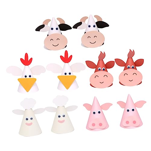 TOYANDONA 10 Stück -geburtstagsmütze Kopfschmuck Zum Kindergeburtstag Kinderparty Hüte Farm Party Hut Geburtstagshut Hüte Für Geburtstagsmütze Für von TOYANDONA