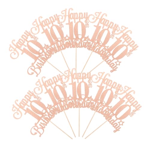 TOYANDONA 10 Stück geburtstagstorte dekoration Dessert-Picks Vorspeisen-Stick Zahlen für den Kuchenaufsatz Alles Gute zum Geburtstag Kuchendekorationen Cupcake-Stick Kuchendeckel Papier Rosa TOYANDONA 10 Stück geburtstagstorte dekoration Dessert-Picks Vorspeisen-Stick Zahlen für den Kuchenaufsatz Alles Gute zum Geburtstag Kuchendekorationen Cupcake-Stick Kuchendeckel Papier Rosa von TOYANDONA