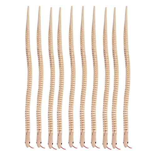 TOYANDONA 10 Stücke Flexible Schlangen Naturholz Schlangen Gegliederte Schlange Spielzeug Set Unfertige Holzschlangen Unlackiert Schlange Modell Spielzeug Zappeln Spielzeug Niedliches von TOYANDONA