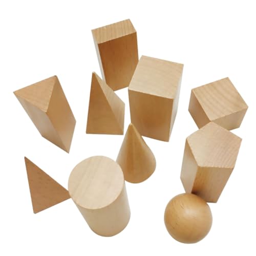 TOYANDONA 10 Stücke Holz Holz Bausteine ​​Bambus Geometrie Bausteine ​​Gelb Intelligenz von TOYANDONA