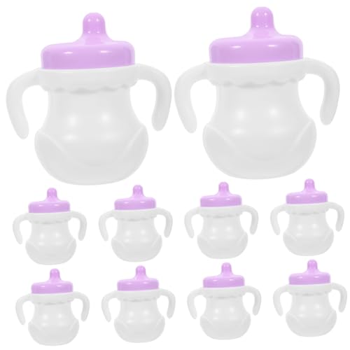 TOYANDONA 10 Stücke Puppe Feeder Flasche Pretend Spielzeug Kleine Feed Flaschen Puppenhaus Zubehör von TOYANDONA