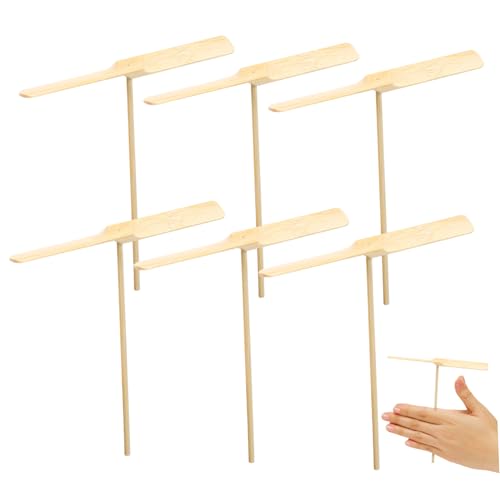 TOYANDONA 10 Teiliges Holz Fliegende Libelle Propeller für Leichtes Outdoor Handschleuder Flugspielzeug Koordination und Geschicklichkeit von TOYANDONA