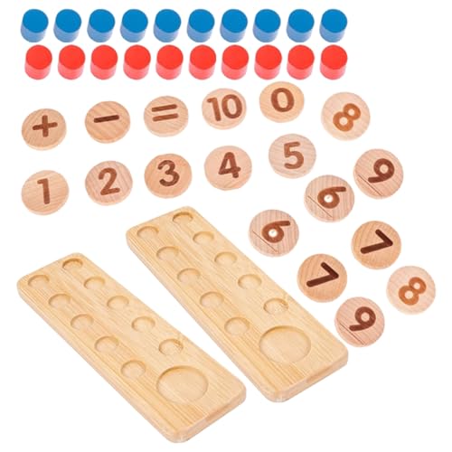 TOYANDONA Mathe-Spielzeug Für Kinder Set Für Vorschulkinder Mathe-Spielzeug Für Die Früherziehung Zählstäbe Aus Holz Pädagogisches Mathematik-lernwerkzeug von TOYANDONA