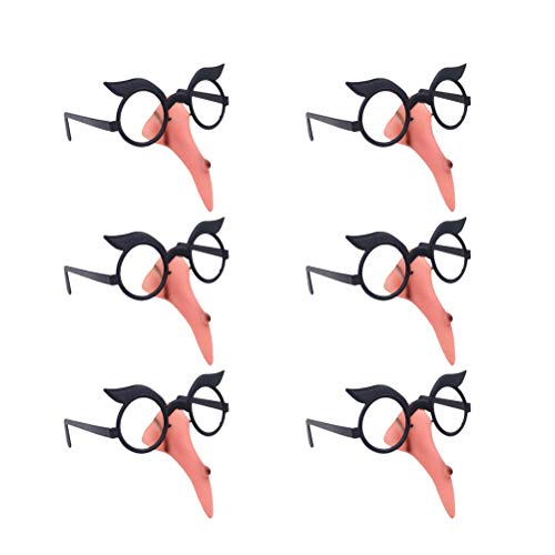 TOYANDONA 10 stücke Party Brille mit Hexennase und Augenbrauen für Fasching Halloween Damen Brille mit Hexe Nase Feder Augenbraue von TOYANDONA