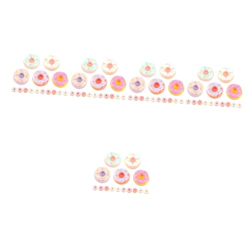 TOYANDONA 100 STK Mini-Donuts Beauty-Accessoires Puppenhaus Krapfen Gefälschte Lebensmittelverzierung Mini-hauszubehör Mini-hausverzierung Foto-Requisiten Handyhülle Kind Harz Dekorationen von TOYANDONA