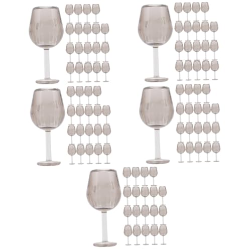 TOYANDONA 100 STK Mini Weinglas Miniatur Weingläser Puppenhaus-gläserbecher Zubehör Für Miniaturpuppenhäuser Puppenhaus-Miniatur-weingläser Zubehör Für Küchenminiaturen Kuchen Plastik von TOYANDONA