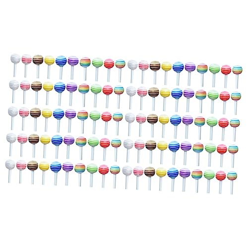 TOYANDONA 100 STK Simulation Lutscher Kinderspielzeug Mini-Zuckermodell Süßwaren Modelle Autos Spielzeug Plastik bunter Lutscher lebendiges Lollipop-Modell Kuchen Süssigkeit Puppenhaus 3D von TOYANDONA