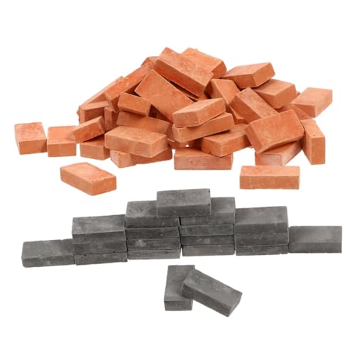 TOYANDONA 100 STK simulierter Ziegel Bausteine Gebäude Mini- Landschaft Ziegel Mini-Steine Gartenarbeit bastelmaterial bastelbedarf miniatursteine ​​selber Machen Simulationsbaustein Ton von TOYANDONA